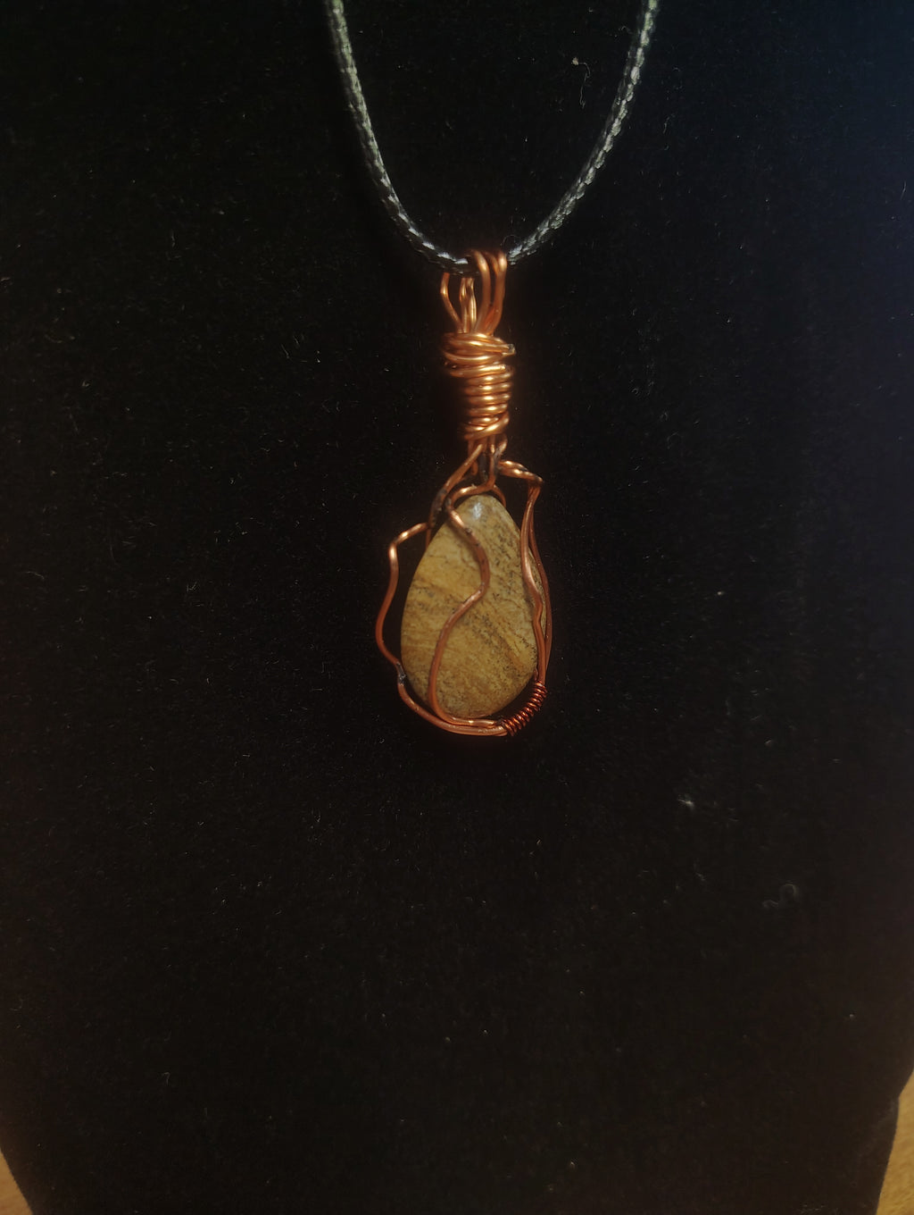 Wire wrapped crystal necklace