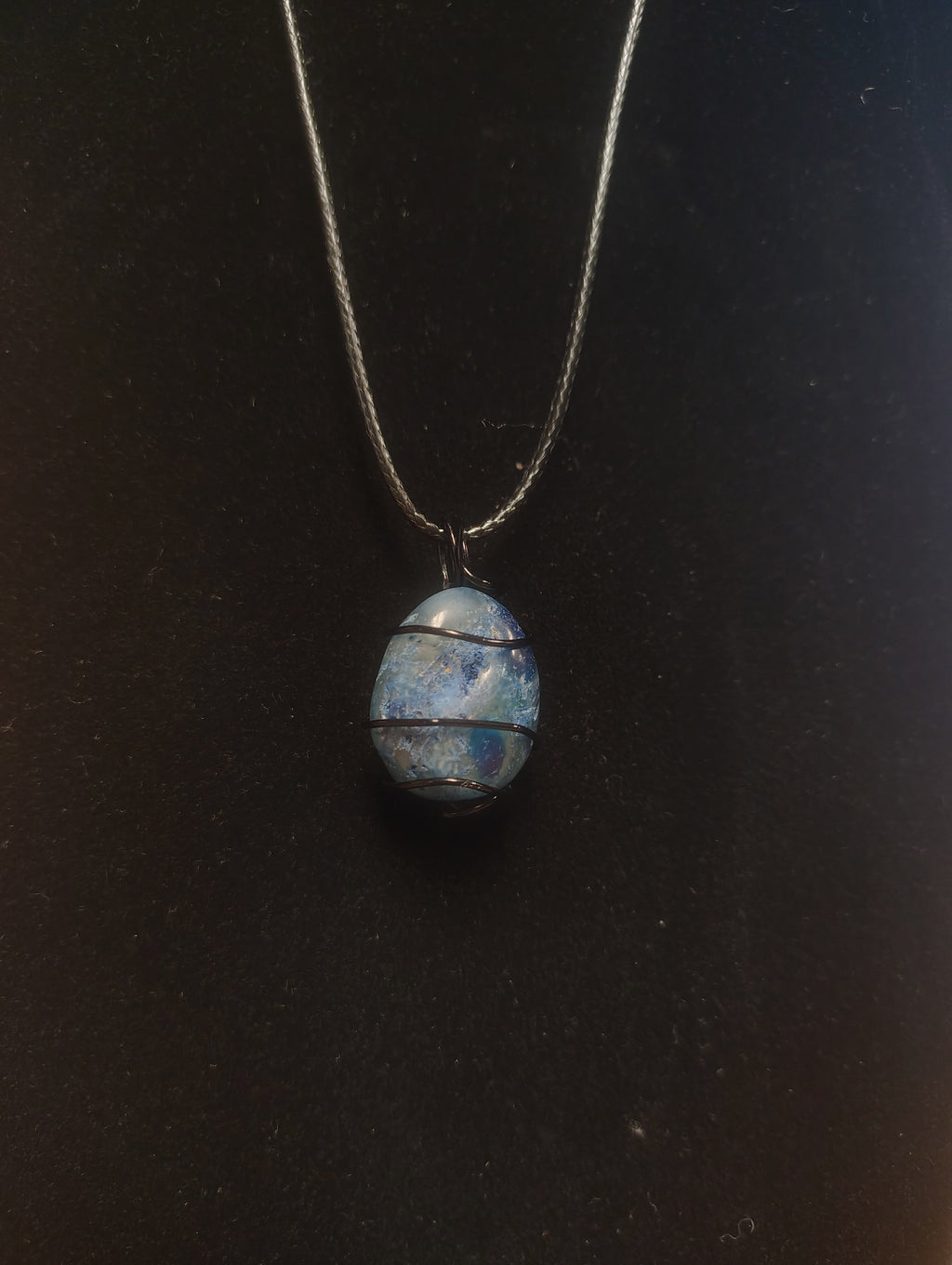 Wire wrapped crystal necklace