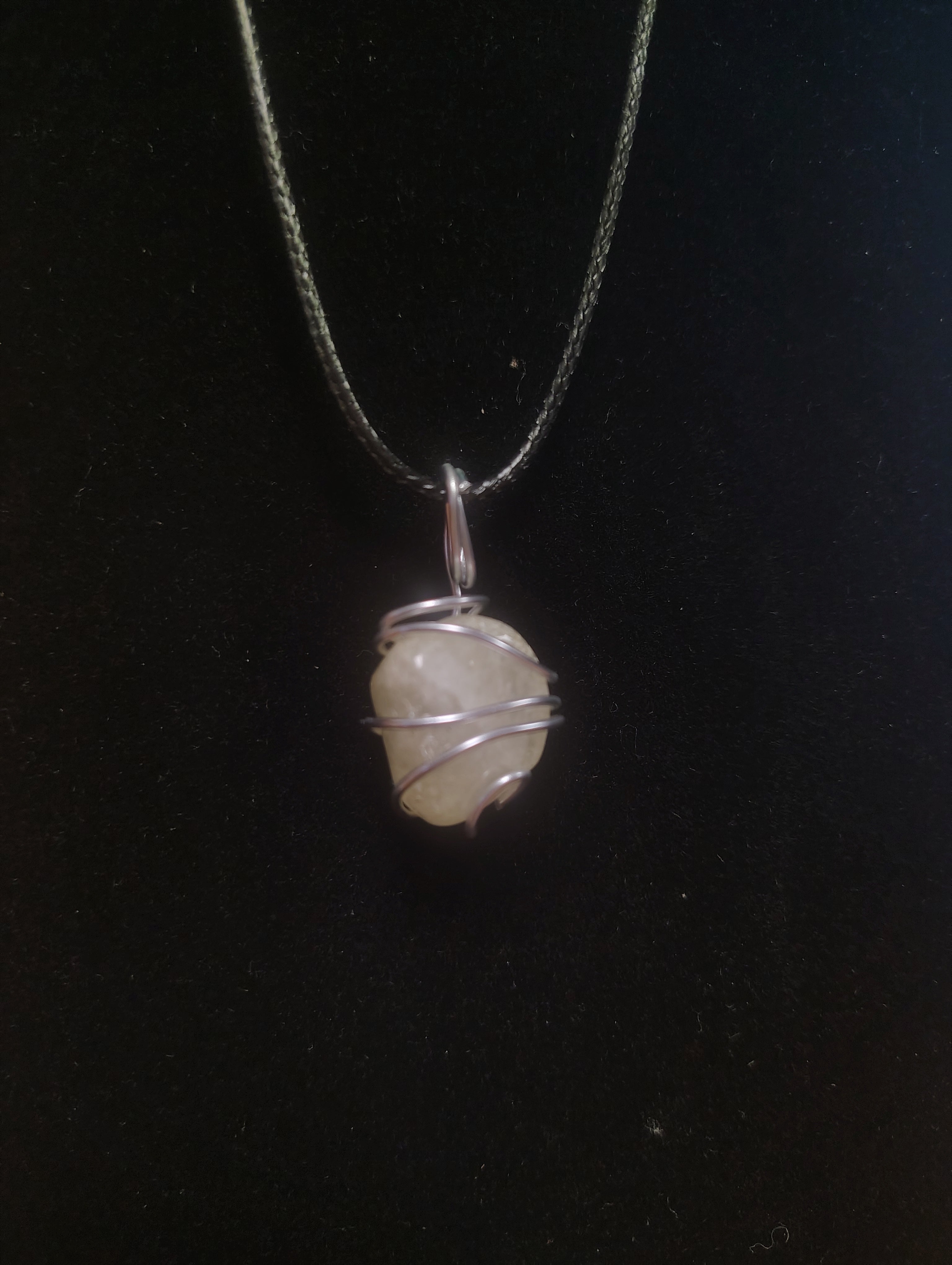Wire wrapped crystal necklace