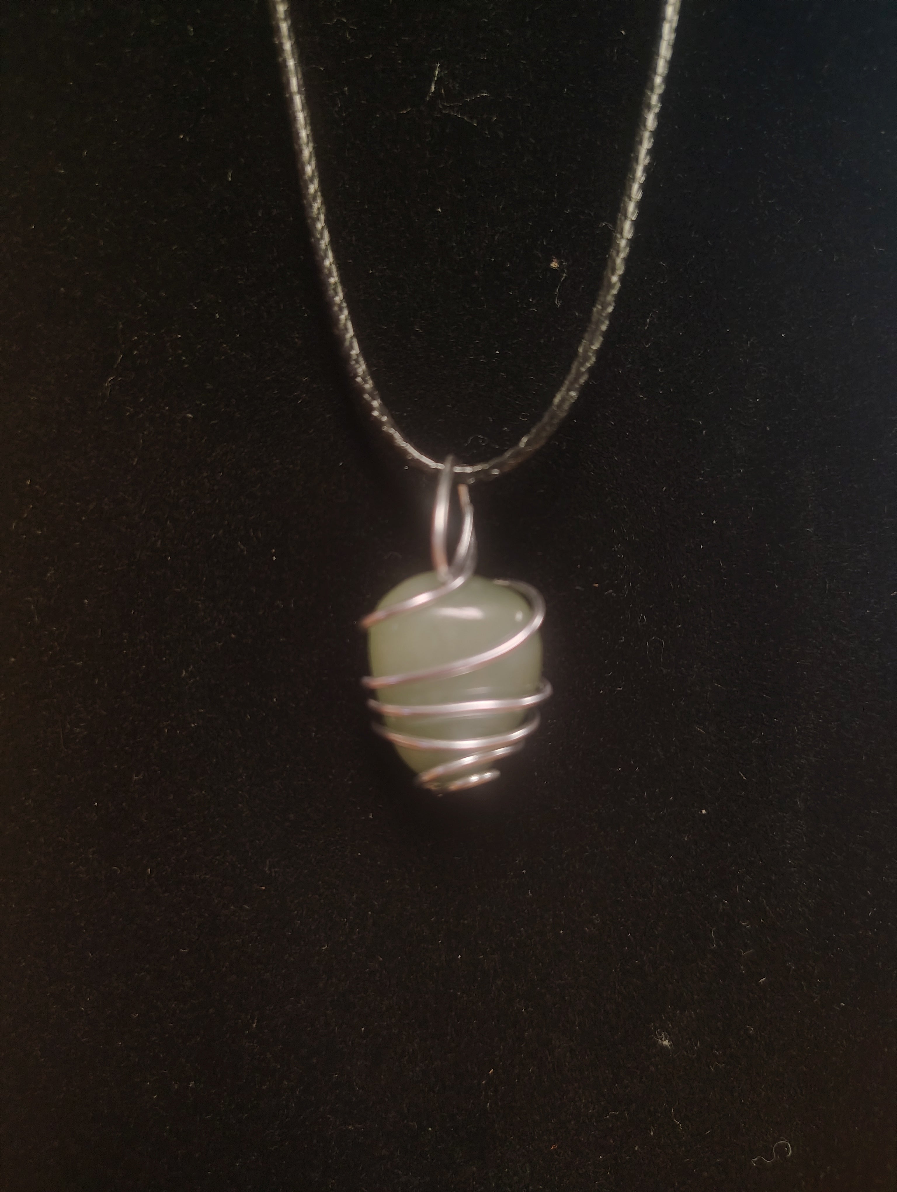 Wire wrapped crystal necklace
