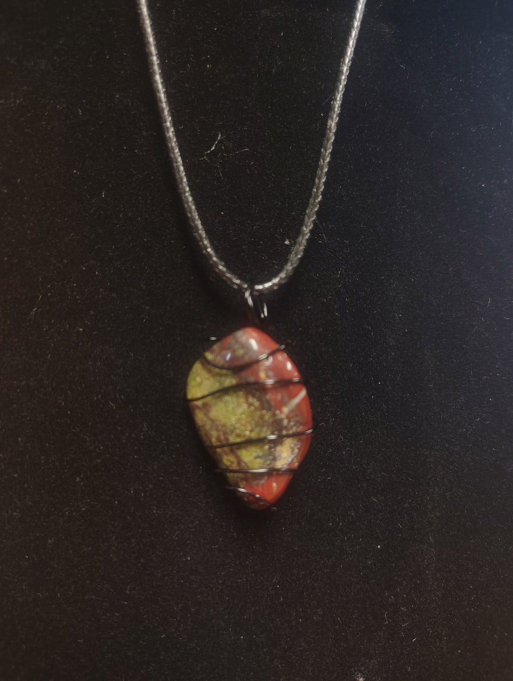 Wire wrapped crystal necklace