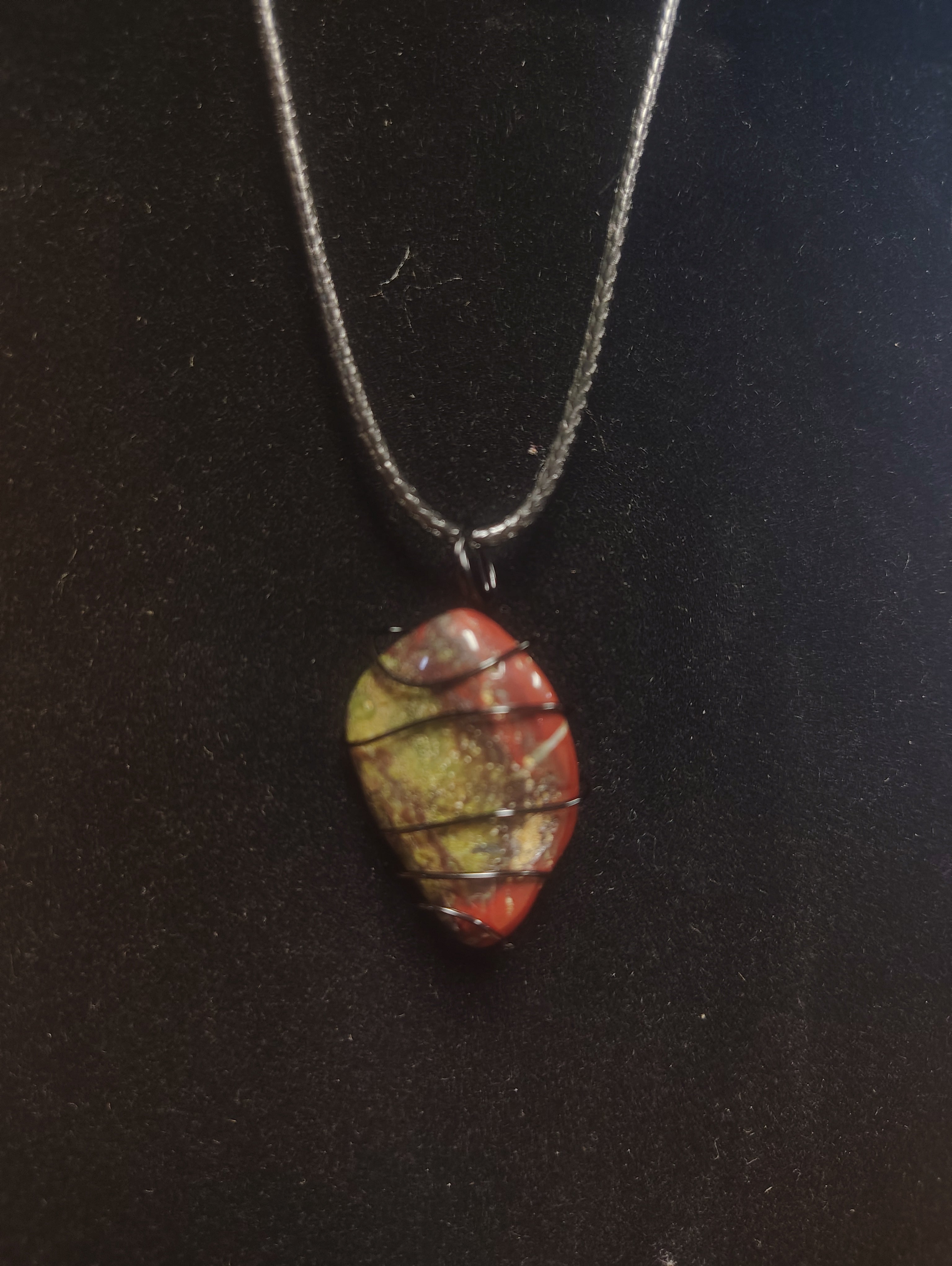 Wire wrapped crystal necklace